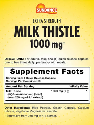 SUNDANCE - Sundance Milk Thistle 1000Mg. 60 Capsulas - The Red Vitamin MX - Suplementos Alimenticios - {{ shop.shopifyCountryName }}