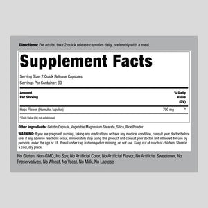 PIPING ROCK - Piping Rock Hops Extract 700Mg. 180 Capsulas - The Red Vitamin MX - Suplementos Alimenticios - {{ shop.shopifyCountryName }}