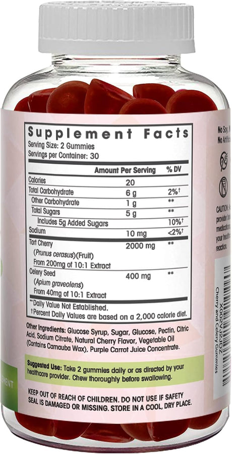 Flamingo Supplements Tart Cherry Gummies 2000Mg. 60 Gomitas