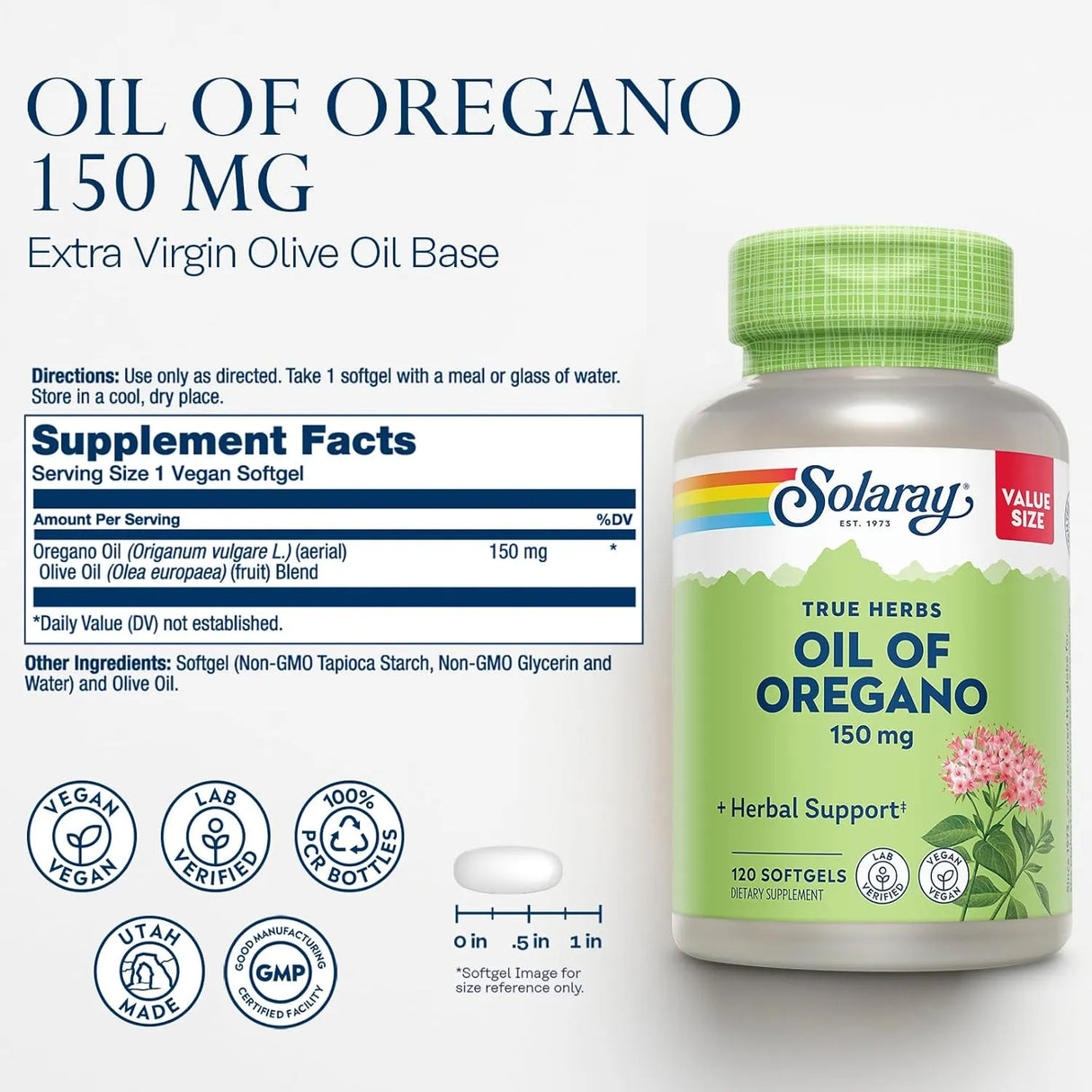 SOLARAY - Solaray Oil of Oregano 150Mg. 120 Capsulas Blandas - The Red Vitamin MX - Suplementos Alimenticios - {{ shop.shopifyCountryName }}