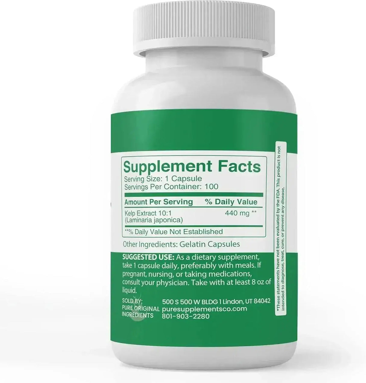 PURE ORIGINAL INGREDIENTS - Pure Original Ingredients Kelp Extract 100 Capsulas - The Red Vitamin MX - Suplementos Alimenticios - {{ shop.shopifyCountryName }}