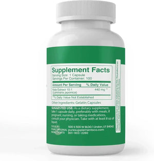 PURE ORIGINAL INGREDIENTS - Pure Original Ingredients Kelp Extract 100 Capsulas - The Red Vitamin MX - Suplementos Alimenticios - {{ shop.shopifyCountryName }}