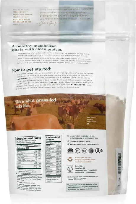NATURAL FORCE - Natural Force Grass Fed Organic Whey Protein Powder Vanilla 454Gr. - The Red Vitamin MX - Suplementos Alimenticios - {{ shop.shopifyCountryName }}
