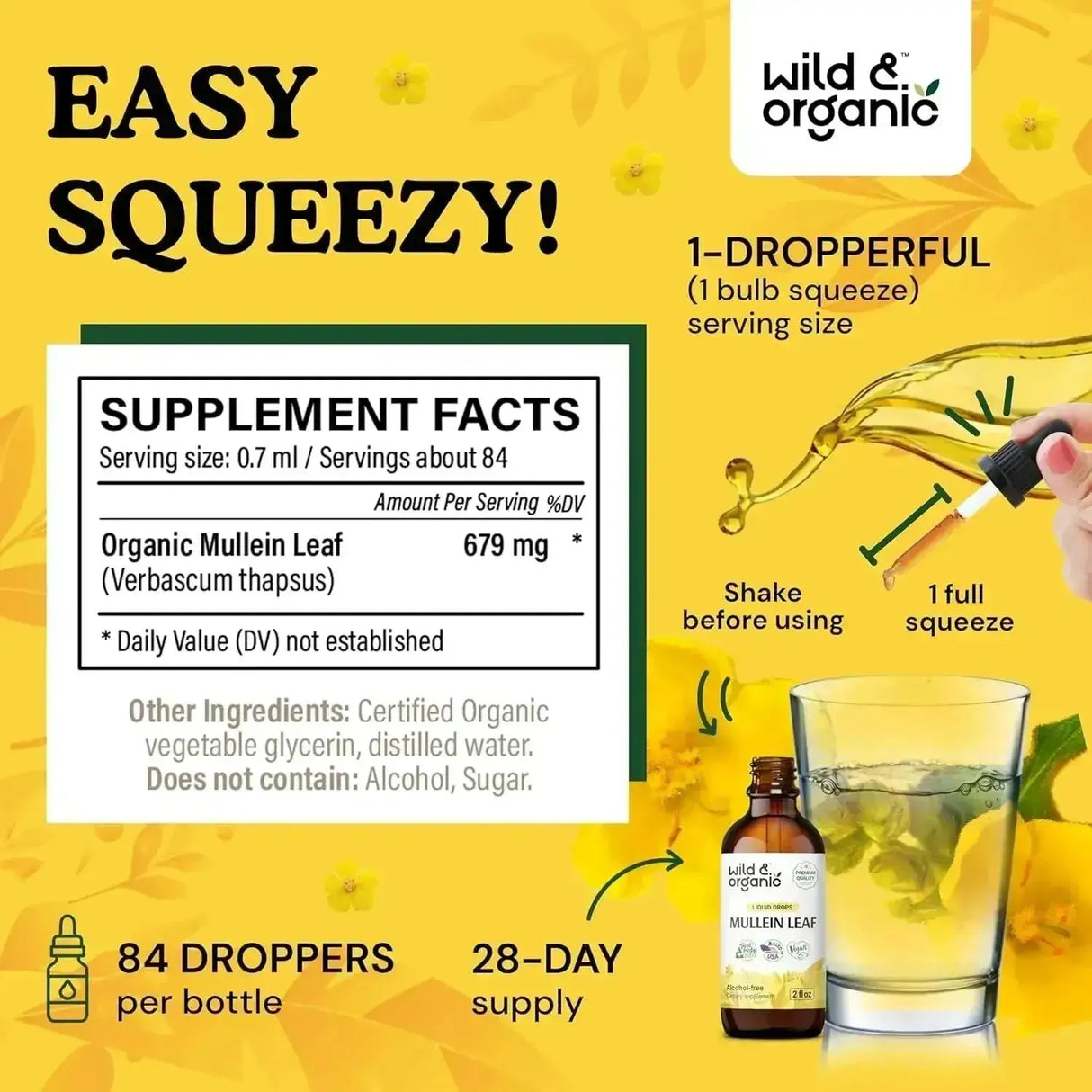 WILD & ORGANIC - Wild & Organic Mullein Drops for Lungs 2 Fl.Oz. - The Red Vitamin MX - Suplementos Alimenticios - {{ shop.shopifyCountryName }}