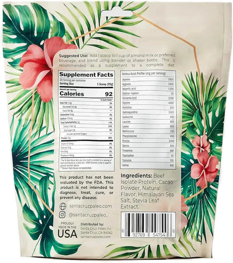 SANTA CRUZ PALEO - Santa Cruz Paleo Beef Isolate Protein Powder Chocolate 585Gr. - The Red Vitamin MX - Suplementos Alimenticios - {{ shop.shopifyCountryName }}