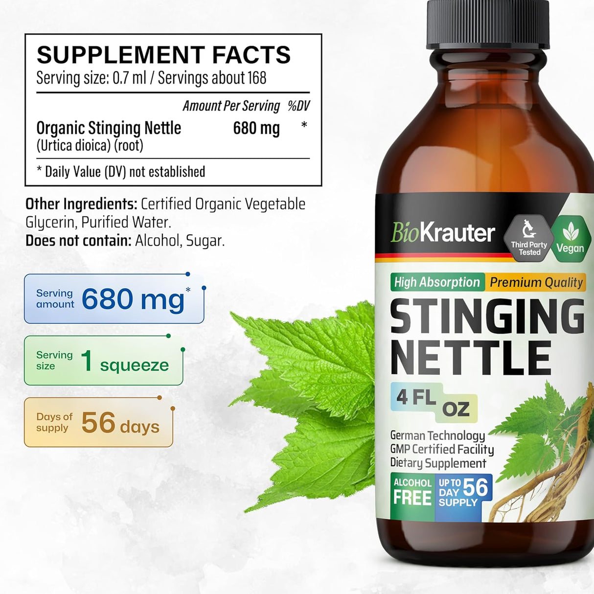 BIOKRAUTER - BIO KRAUTER Stinging Nettle Tincture 4 Fl.Oz. - The Red Vitamin MX - Suplementos Alimenticios - {{ shop.shopifyCountryName }}