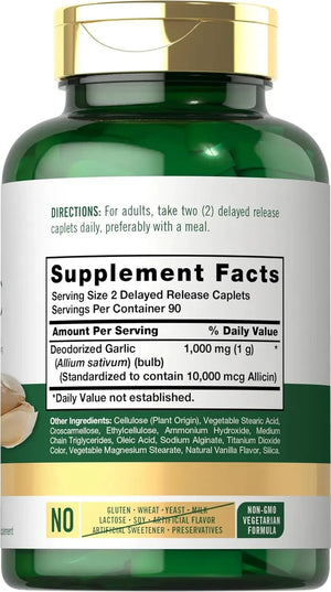 CARLYLE - Carlyle Garlic Supplement with High Allicin 1000Mg. 180 Tabletas - The Red Vitamin MX - Suplementos Alimenticios - {{ shop.shopifyCountryName }}