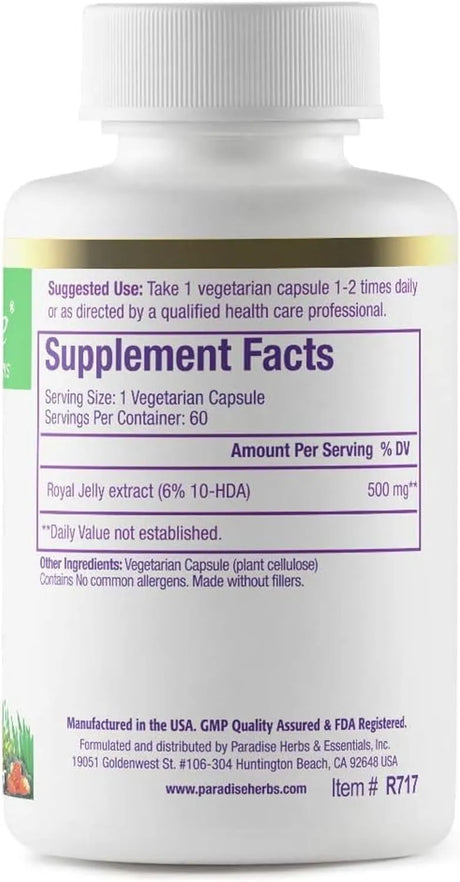 PARADISE HERBS - Paradise Herbs Royal Jelly 60 Capsulas - The Red Vitamin MX - Suplementos Alimenticios - {{ shop.shopifyCountryName }}