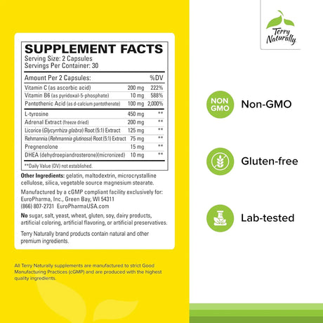 TERRY NATURALLY - Terry Naturally Adrenaplex 60 Capsulas - The Red Vitamin MX - Suplementos Alimenticios - {{ shop.shopifyCountryName }}