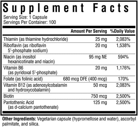 SEEKING HEALTH - Seeking Health B Complex MF 100 Capsulas - The Red Vitamin MX - Suplementos Alimenticios - {{ shop.shopifyCountryName }}