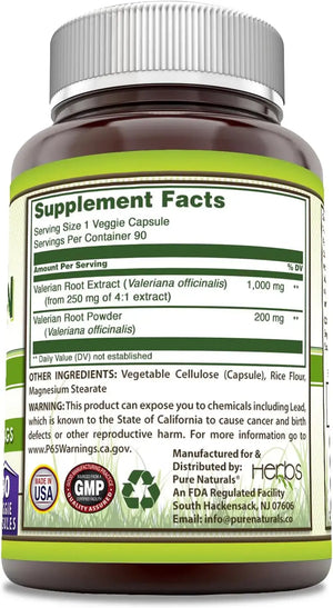 PURE NATURALS - Pure Naturals Valerian Complex 1200Mg. 90 Capsulas - The Red Vitamin MX - Suplementos Alimenticios - {{ shop.shopifyCountryName }}