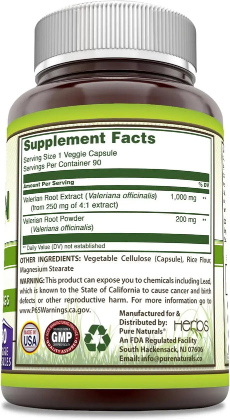 PURE NATURALS - Pure Naturals Valerian Complex 1200Mg. 90 Capsulas - The Red Vitamin MX - Suplementos Alimenticios - {{ shop.shopifyCountryName }}