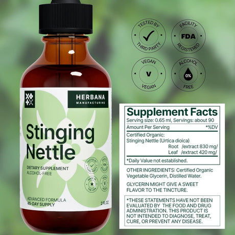 HERBANA - HERBANA Stinging Nettle Leaf and Root 2 Fl.Oz. - The Red Vitamin MX - Suplementos Alimenticios - {{ shop.shopifyCountryName }}