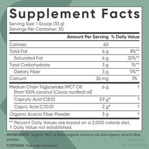 SPORTS RESEARCH - Sports Research Organic MCT Oil Powder 300Gr. - The Red Vitamin MX - Suplementos Alimenticios - {{ shop.shopifyCountryName }}