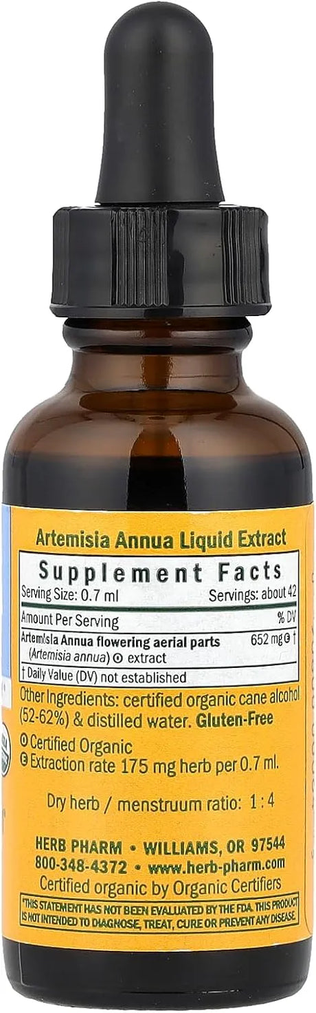 HERB PHARM - Herb Pharm Certified Organic Artemisia Annua Liquid Extract 1 Fl.Oz. - The Red Vitamin MX - Suplementos Alimenticios - {{ shop.shopifyCountryName }}