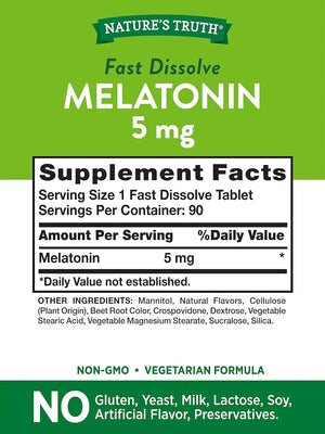 NATURE'S TRUTH - Nature's Truth Melatonin 5Mg. 90 Tabletas 2 Pack - The Red Vitamin MX - Suplementos Alimenticios - {{ shop.shopifyCountryName }}