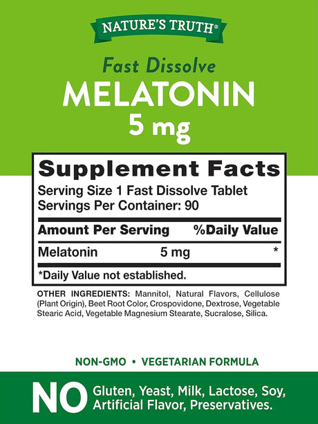 NATURE'S TRUTH - Nature's Truth Melatonin 5Mg. 90 Tabletas 2 Pack - The Red Vitamin MX - Suplementos Alimenticios - {{ shop.shopifyCountryName }}