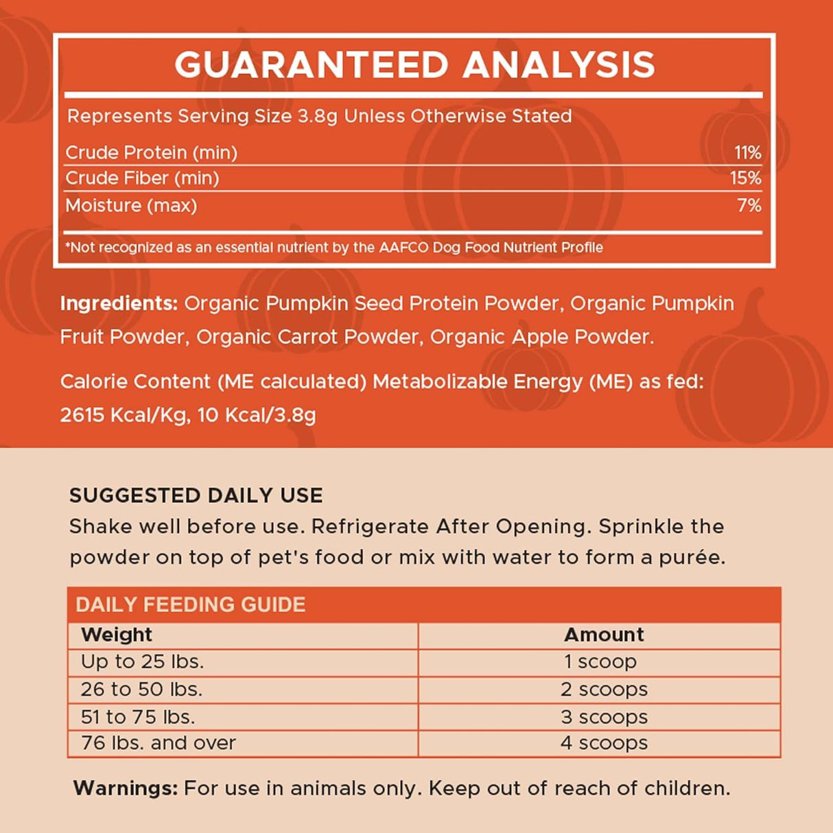 Chew + Heal Labs Organic Pumpkin Powder for Dogs 4 Oz.