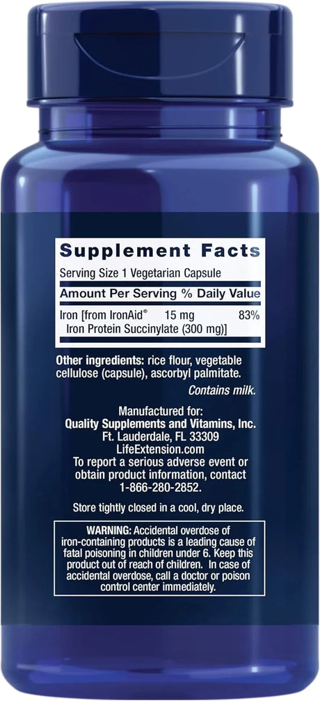 LIFE EXTENSION - Life Extension Iron Protein Plus 100 Capsulas - The Red Vitamin MX - Suplementos Alimenticios - {{ shop.shopifyCountryName }}