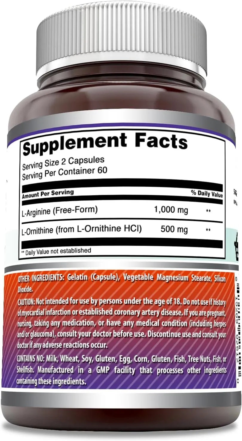 AMAZING FORMULAS - Amazing Formulas L-Arginine L-Ornithine 1500Mg. 120 Capsulas - The Red Vitamin MX - Suplementos Alimenticios - {{ shop.shopifyCountryName }}