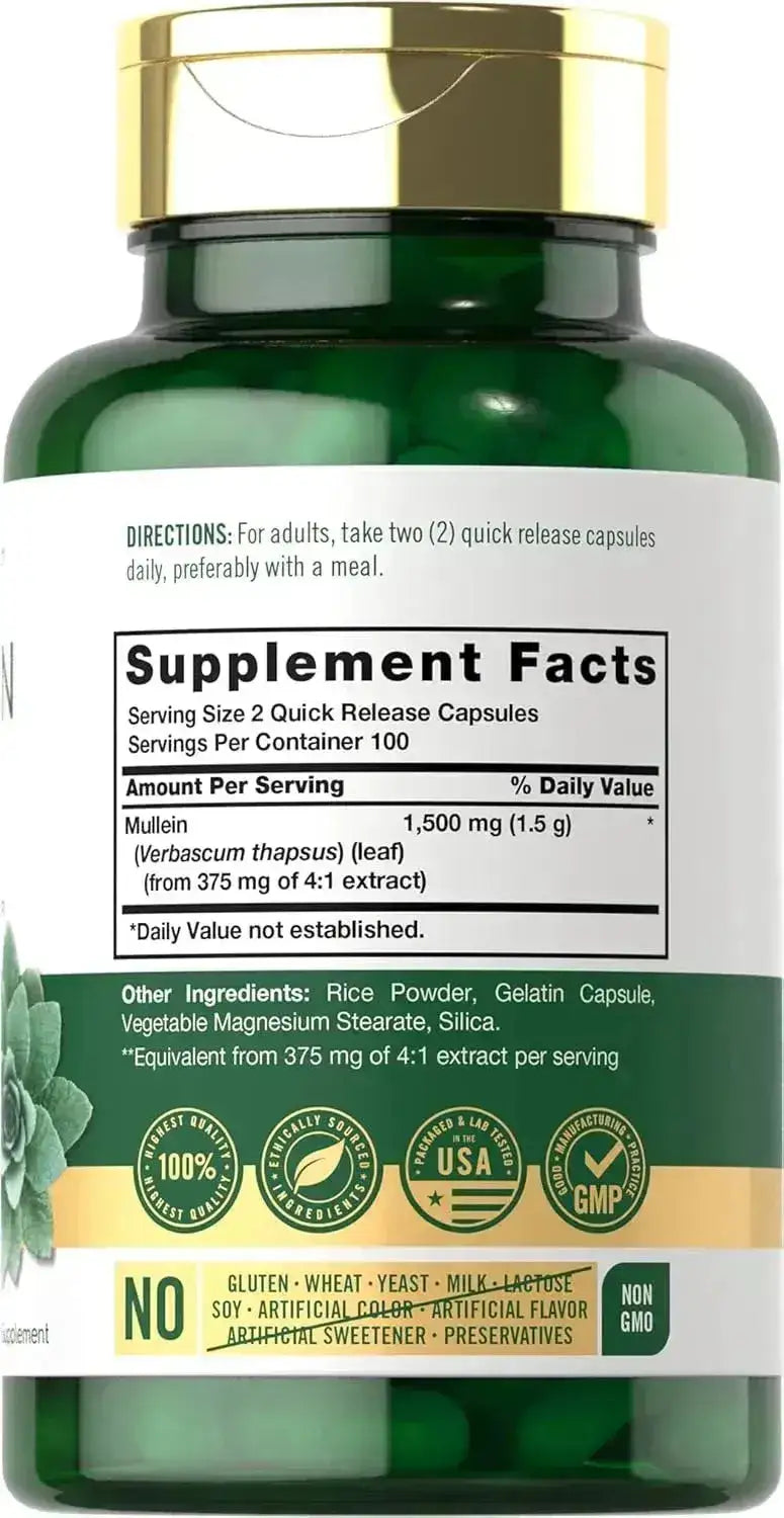 CARLYLE - Carlyle Mullein Leaf Extract 1500Mg. 200 Capsulas - The Red Vitamin MX - Suplementos Alimenticios - {{ shop.shopifyCountryName }}
