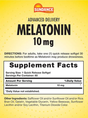 SUNDANCE - Sundance Melatonin 10Mg. 60 Capsulas Blandas - The Red Vitamin MX - Suplementos Alimenticios - {{ shop.shopifyCountryName }}