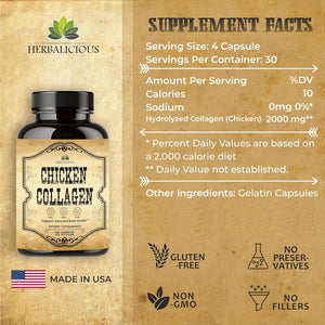 HERBALICIOUS - HERBALICIOUS Chicken Collagen 120 Capsulas - The Red Vitamin MX - Suplementos Alimenticios - {{ shop.shopifyCountryName }}