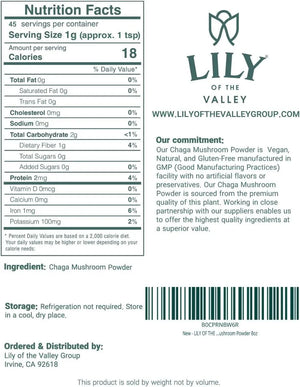 LILY OF THE VALLEY - LILY OF THE VALLEY Chaga Mushroom Powder 226Gr. - The Red Vitamin MX - Suplementos Alimenticios - {{ shop.shopifyCountryName }}