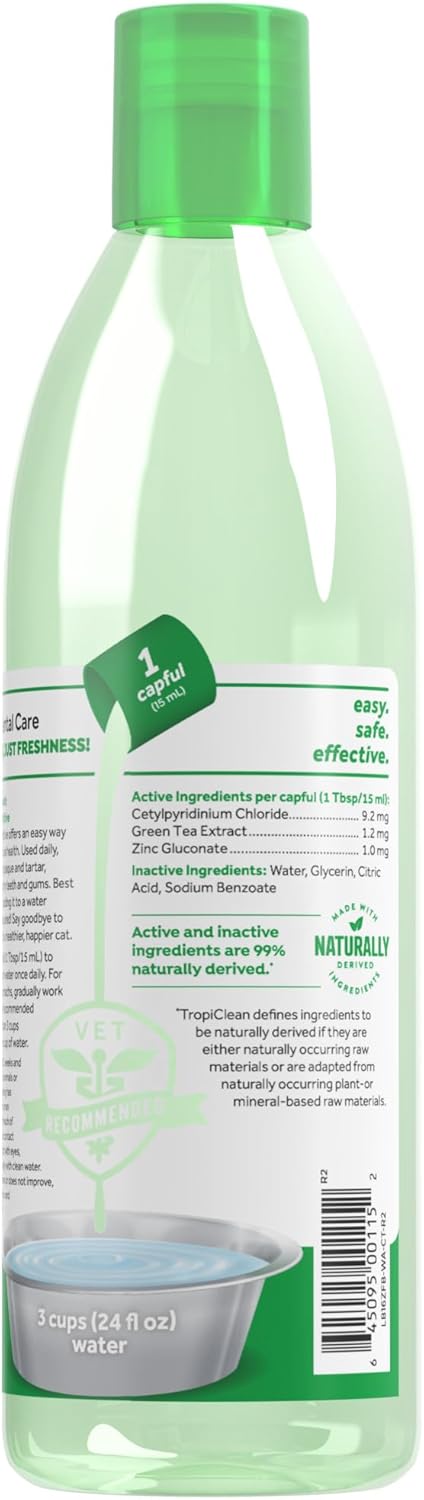 TropiClean Fresh Breath Water Additive for Cats 473Ml.