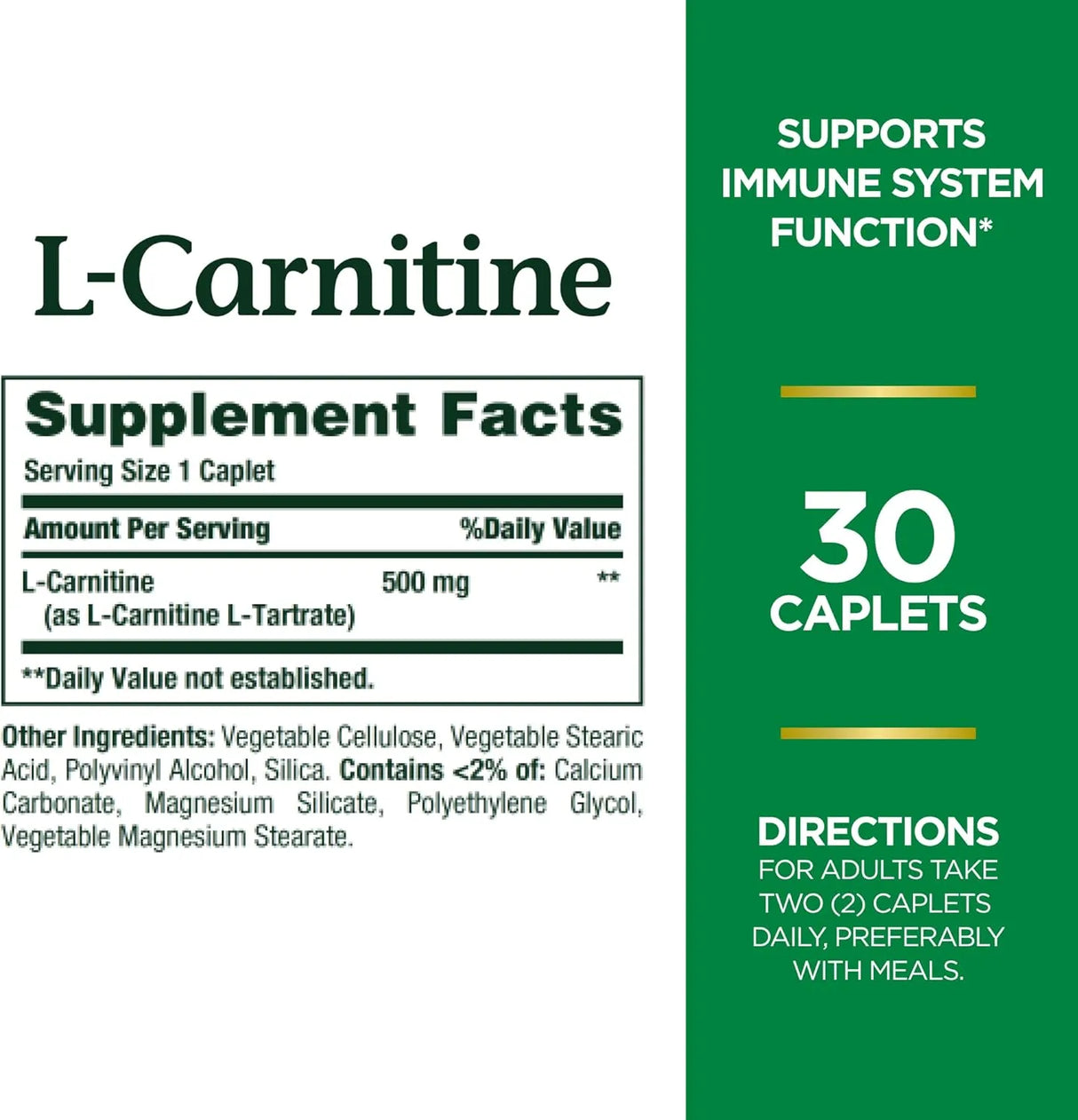 NATURE'S BOUNTY - Nature's Bounty L-Carnitine 500Mg. 30 Tabletas - The Red Vitamin MX - Suplementos Alimenticios - {{ shop.shopifyCountryName }}