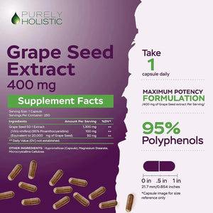 PURELY HOLISTIC - Purely Holistic Grape Seed Extract 20,000Mg. 250 Capsulas - The Red Vitamin MX - Suplementos Alimenticios - {{ shop.shopifyCountryName }}