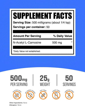 BULK SUPPLEMENTS - Bulk Supplements N-Acetyl L-Carnosine Powder 25Gr. - The Red Vitamin MX - Suplementos Alimenticios - {{ shop.shopifyCountryName }}