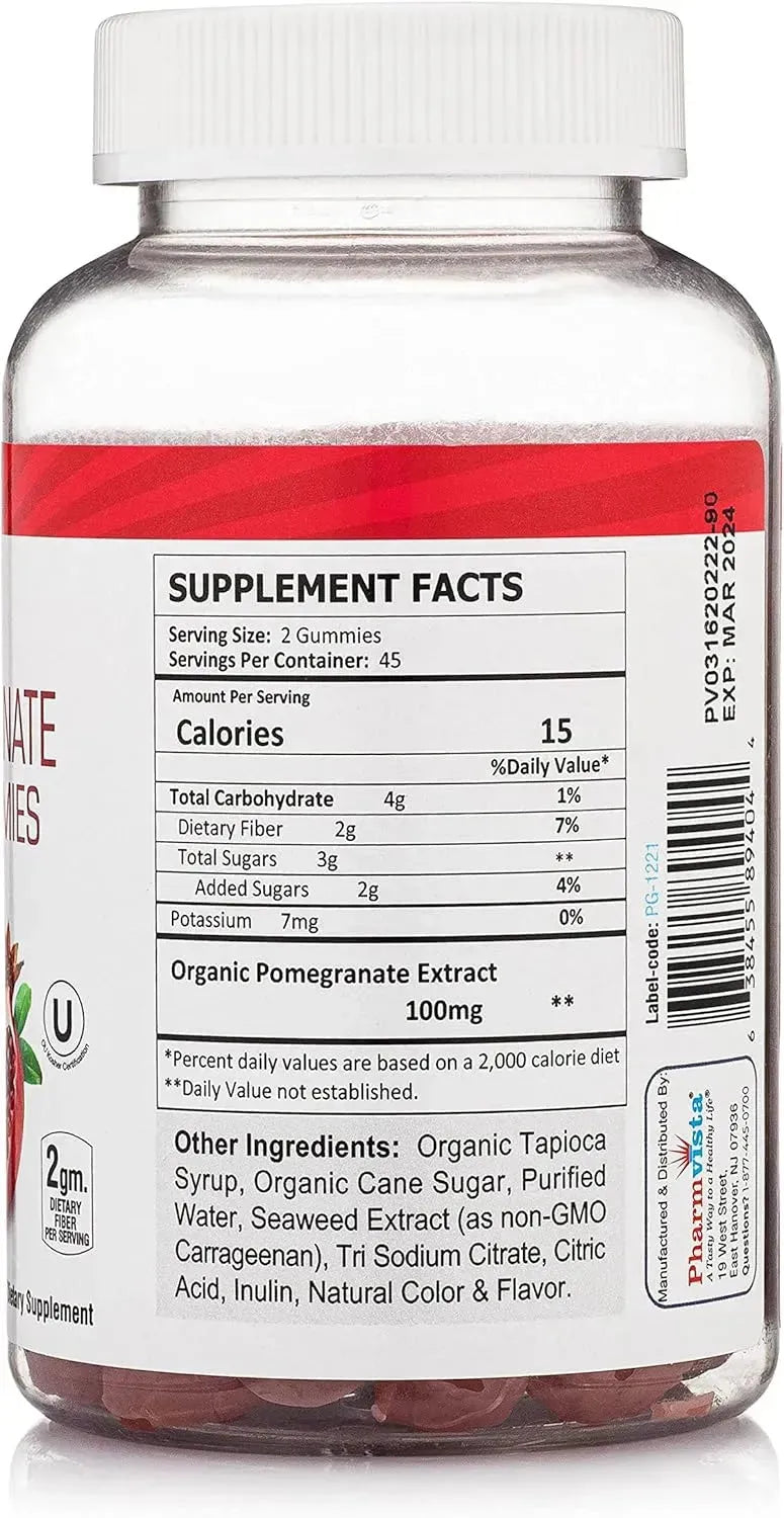 PHARMVISTA - Pharmvista Pomegranate Fiber Gummies 100Mg. 90 Gomitas - The Red Vitamin MX - Suplementos Alimenticios - {{ shop.shopifyCountryName }}