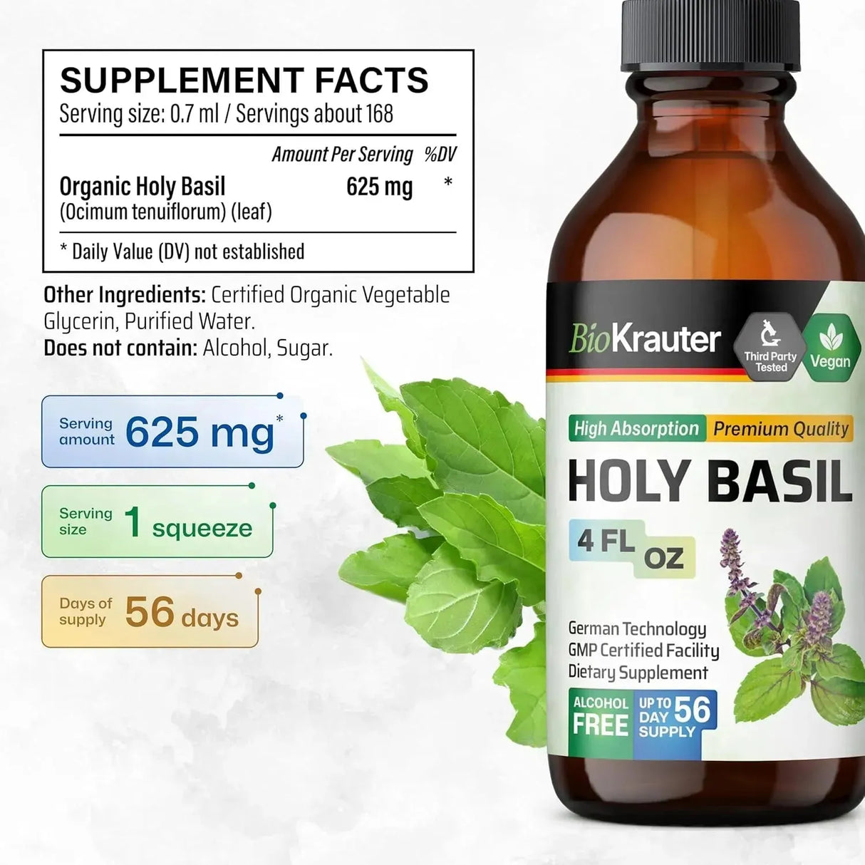 BIOKRAUTER - BIO KRAUTER Holy Basil Tincture 4 Fl.Oz. - The Red Vitamin MX - Suplementos Alimenticios - {{ shop.shopifyCountryName }}