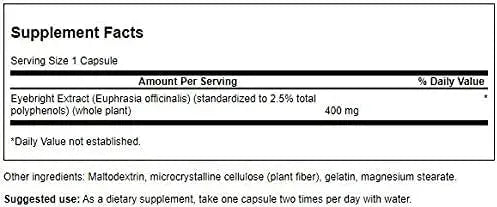 SWANSON - Swanson Eyebright Extract 400Mg. 60 Capsulas - The Red Vitamin MX - Suplementos Alimenticios - {{ shop.shopifyCountryName }}