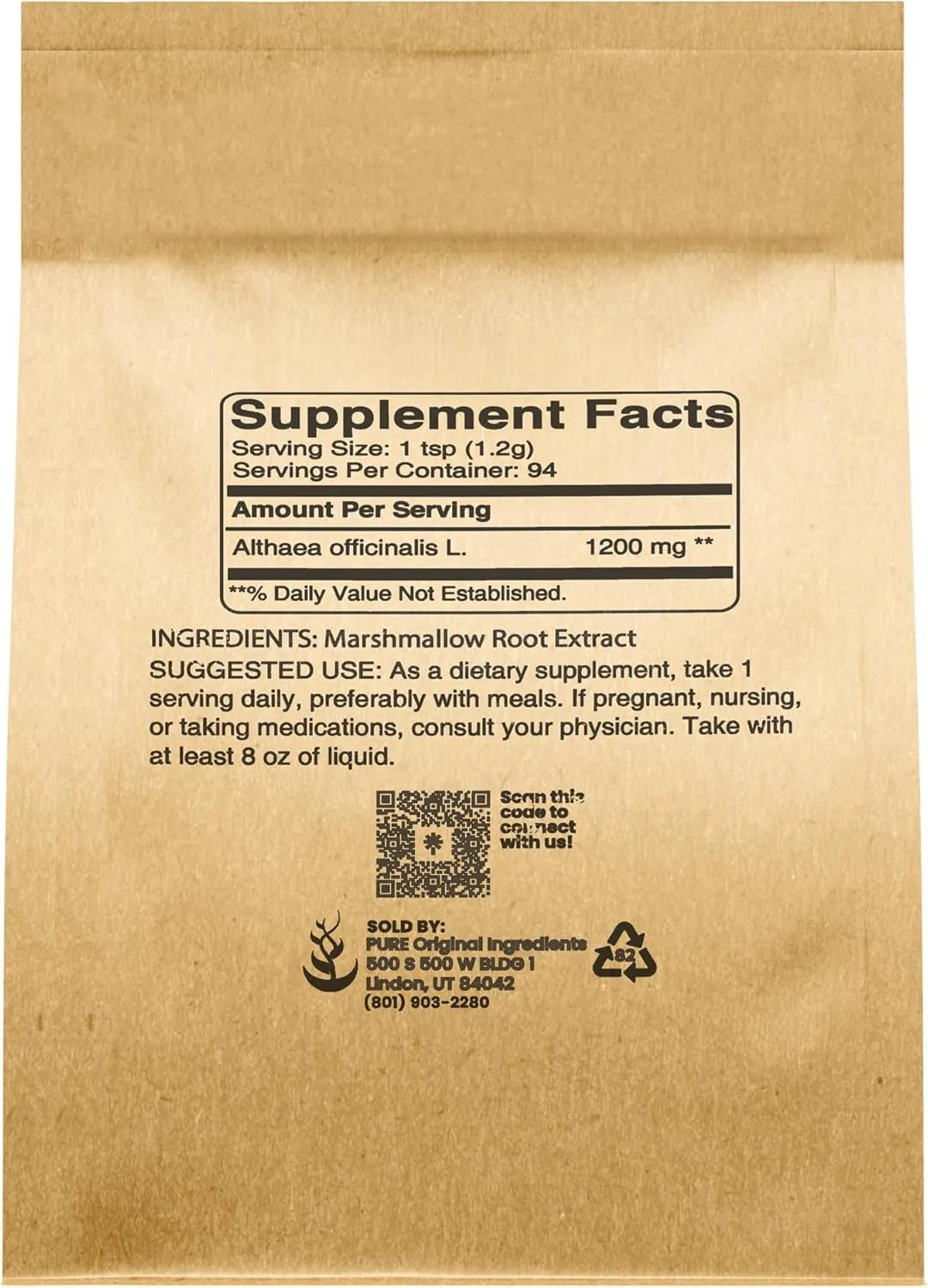 PURE ORIGINAL INGREDIENTS - Pure Original Ingredients Marshmallow Root Extract Powder 113Gr. - The Red Vitamin MX - Suplementos Alimenticios - {{ shop.shopifyCountryName }}