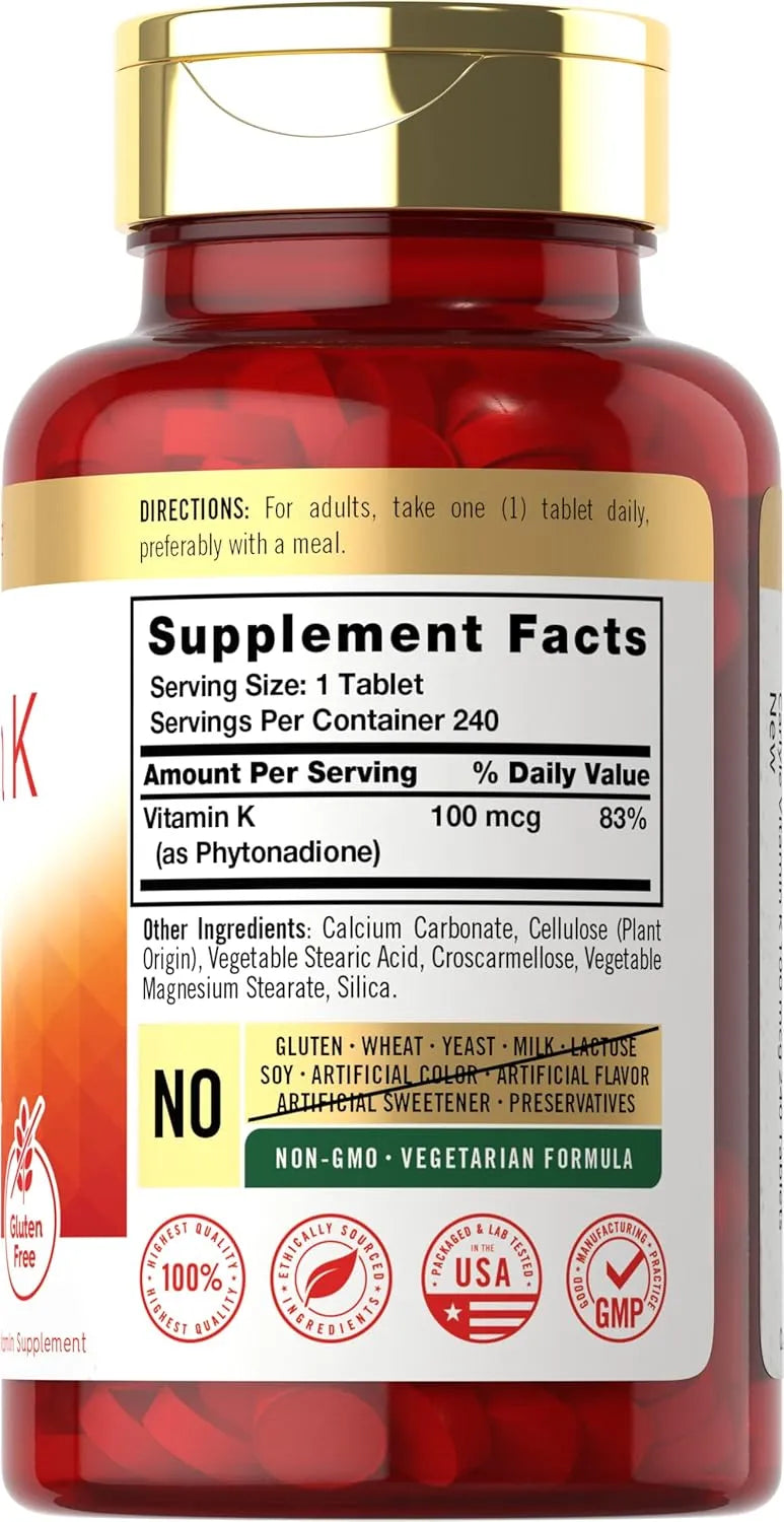 CARLYLE - Carlyle Vitamin K 100mcg 240 Tabletas - The Red Vitamin MX - Suplementos Alimenticios - {{ shop.shopifyCountryName }}