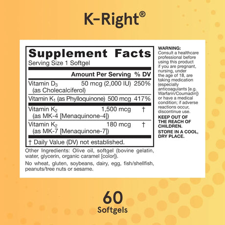 JARROW FORMULAS - Jarrow Formulas K-Right Vitamin K-Complex 60 Capsulas Blandas - The Red Vitamin MX - Suplementos Alimenticios - {{ shop.shopifyCountryName }}