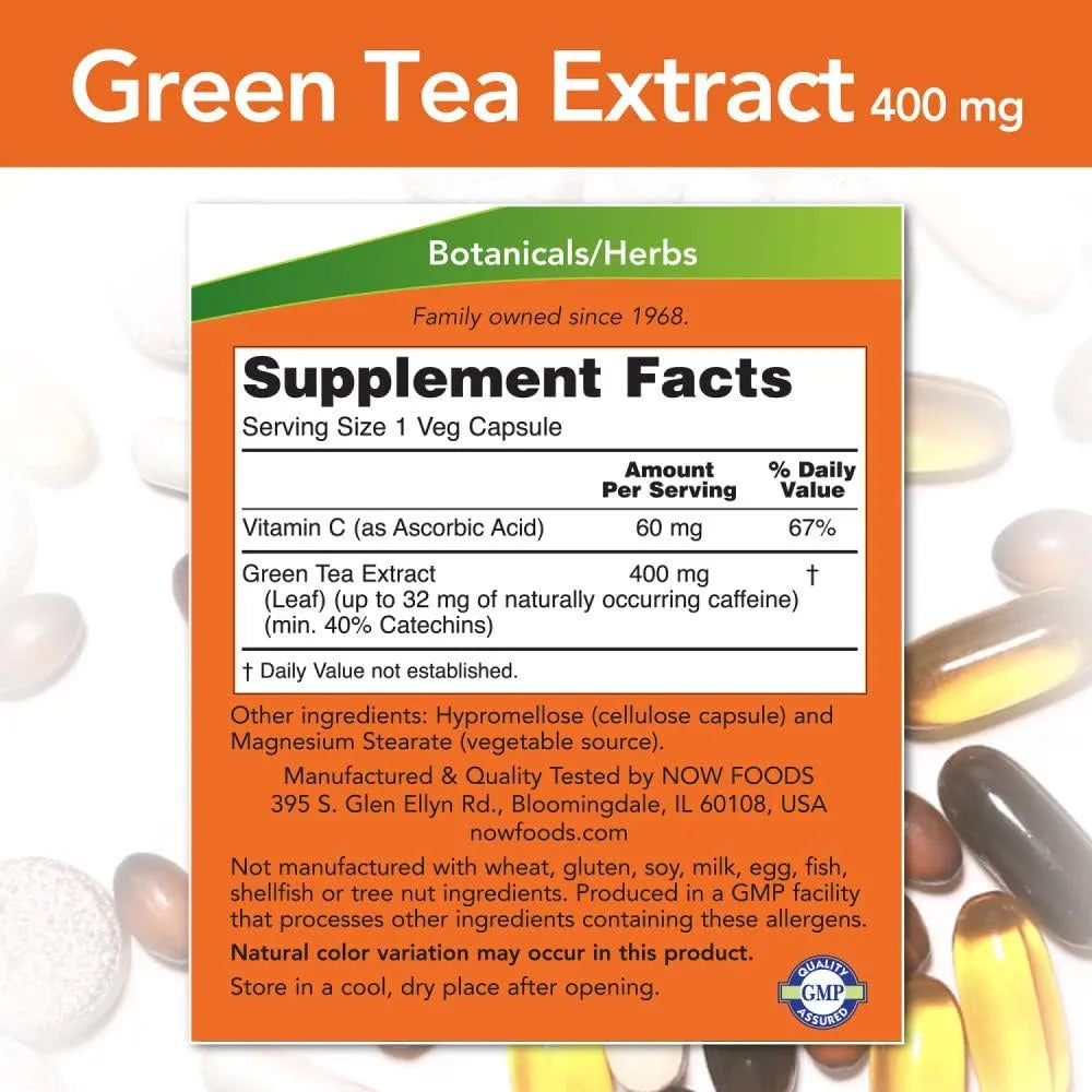 NOW SUPPLEMENTS - NOW Supplements Green Tea Extract 400Mg. 250 Capsulas - The Red Vitamin MX - Suplementos Alimenticios - {{ shop.shopifyCountryName }}