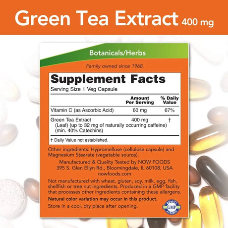 NOW SUPPLEMENTS - NOW Supplements Green Tea Extract 400Mg. 250 Capsulas - The Red Vitamin MX - Suplementos Alimenticios - {{ shop.shopifyCountryName }}