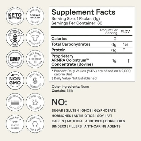 ARMRA - ARMRA Colostrum Premium Powder Unflavored 30 Paquetes - The Red Vitamin MX - Suplementos Alimenticios - {{ shop.shopifyCountryName }}