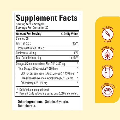 NATURE MADE - Nature Made Extra Strength Omega 3 Fish Oil 2800Mg. 60 Capsulas Blandas - The Red Vitamin MX - Suplementos Alimenticios - {{ shop.shopifyCountryName }}