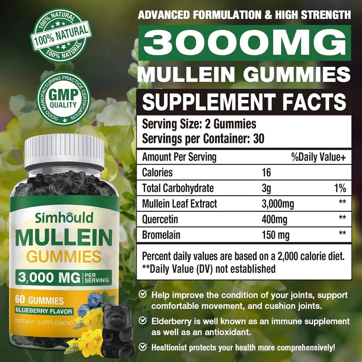 SIMHOULD - Simhould Mullein Gummies 3000Mg. 60 Gomitas 2 Pack - The Red Vitamin MX - Suplementos Alimenticios - {{ shop.shopifyCountryName }}