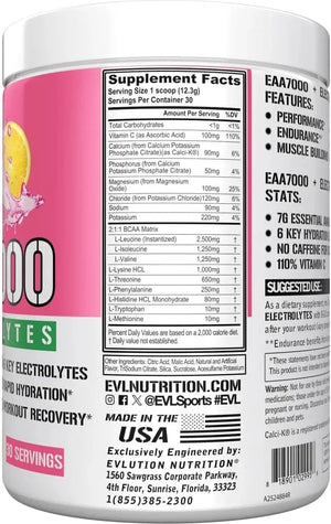 EVLUTION - Evlution Nutrition EAA7000 + Electrolytes 30 Servicios Pink Lemonade 369Gr. - The Red Vitamin MX - Suplementos Alimenticios - {{ shop.shopifyCountryName }}