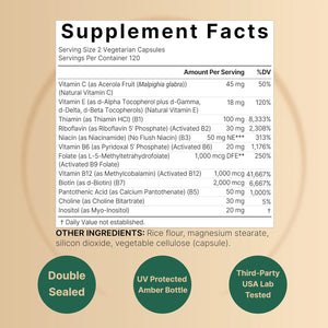 NATUREBELL - NatureBell Methylated B Complex 240 Capsulas - The Red Vitamin MX - Suplementos Alimenticios - {{ shop.shopifyCountryName }}