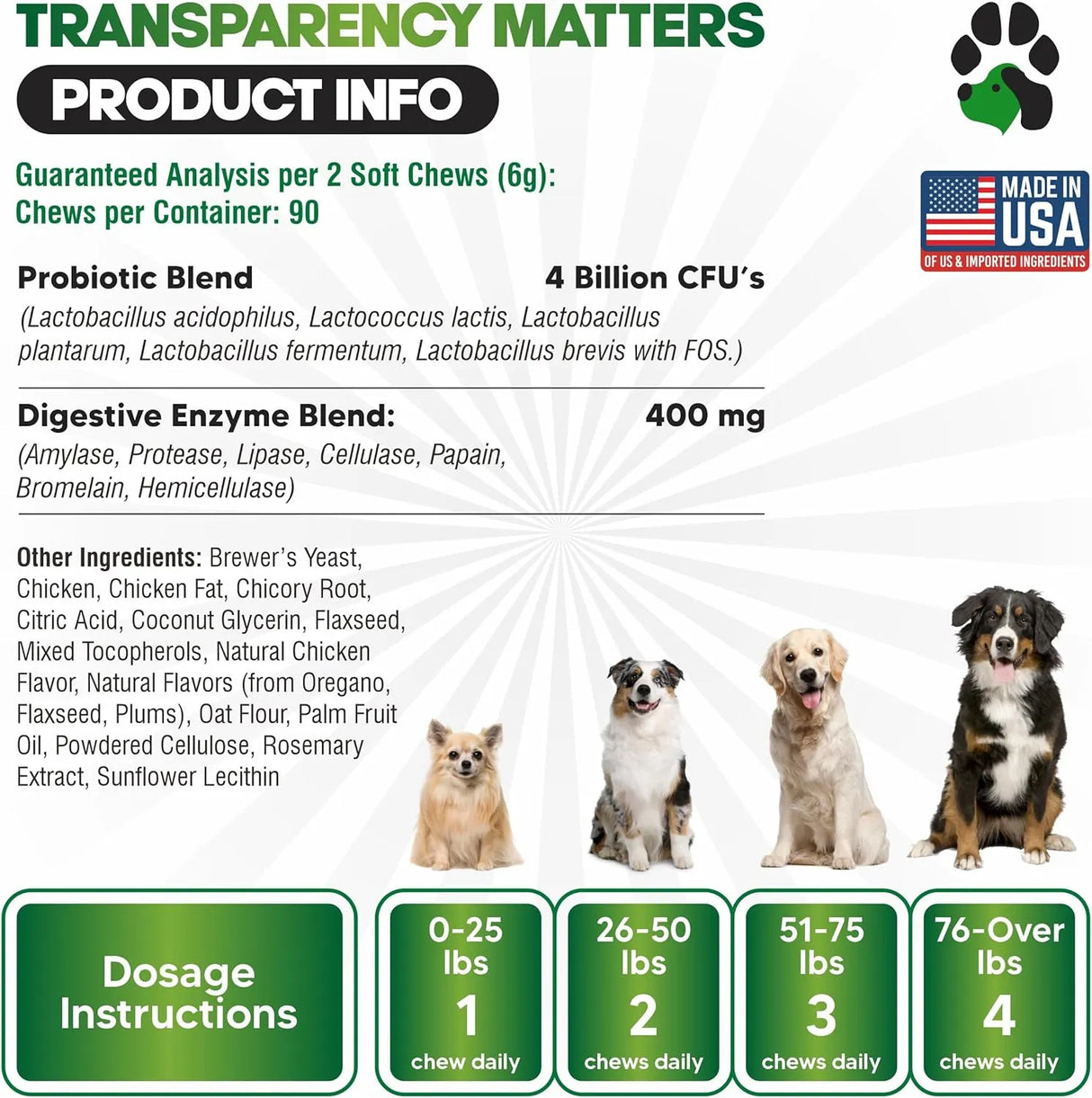 PLANOPAWS - Planopaws Probiotics for Dogs All Ages 90 Masticables - The Red Vitamin MX - Probióticos Para Perros - {{ shop.shopifyCountryName }}