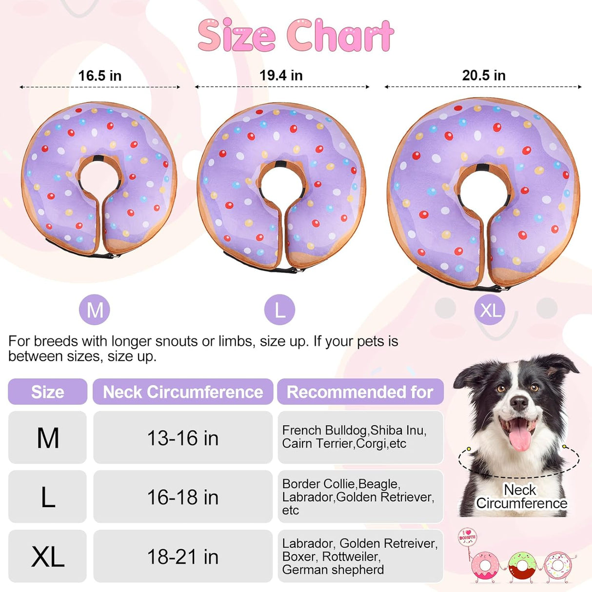 BEAUTYZOO Inflatable Donut Collar PURPLE XLARGE