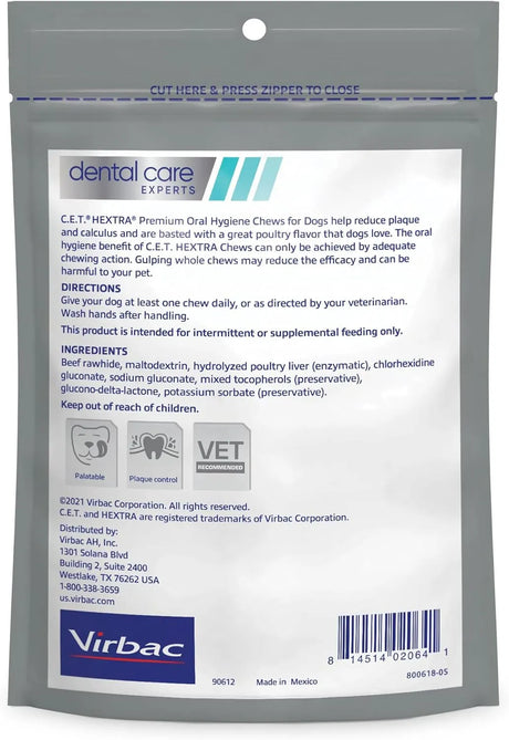 VIRBAC - Virbac CET HEXtra Premium Oral Hygeine for Dogs under 11 lbs 237Gr. - The Red Vitamin MX - Cuidado Dental Para Perros - {{ shop.shopifyCountryName }}