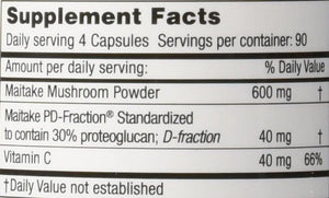 MUSHROOM WISDOM - MUSHROOM WISDOM Maitake Mushroom Extract D-Fraction 360 Capsulas - The Red Vitamin MX - Suplementos Alimenticios - {{ shop.shopifyCountryName }}