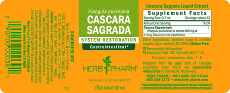 HERB PHARM - Herb Pharm Cascara Sagrada Liquid Extract 1 Fl.Oz. 2 Pack - The Red Vitamin MX - Suplementos Alimenticios - {{ shop.shopifyCountryName }}